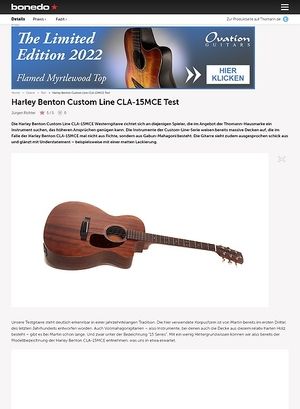 Bonedo.de Harley Benton Custom Line CLA-15MCE Bonedo.de Harley Benton Custom Line CLA-15MCE