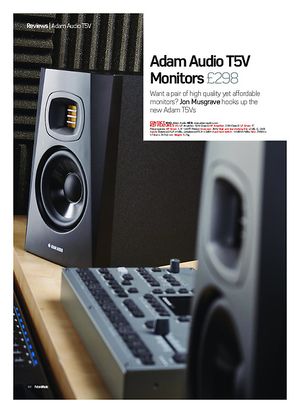 Future Music Adam Audio T5V Monitors Future Music Adam Audio T5V Monitors