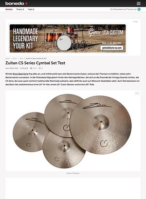 Bonedo.de Zultan CS Series Cymbal Set Bonedo.de Zultan CS Series Cymbal Set