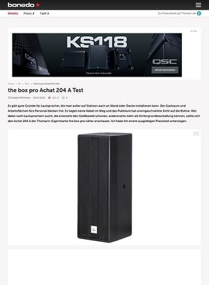 Bonedo.de the box pro Achat 204 A Bonedo.de the box pro Achat 204 A
