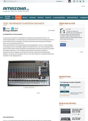 Amazona.de Test: Behringer Eurodesk SX2442FX Amazona.de Test: Behringer Eurodesk SX2442FX