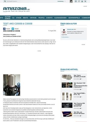 Amazona.de Test: AKG C2000B & C3000B Amazona.de Test: AKG C2000B & C3000B