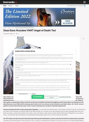 Bonedo.de Dean Dave Mustaine Angel of Deth Bonedo.de Dean Dave Mustaine Angel of Deth