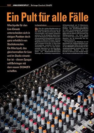 Professional Audio Ein Pult für alle Fälle Eurodesk SX442FX Professional Audio Ein Pult für alle Fälle Eurodesk SX442FX