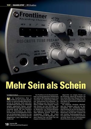 Professional Audio Mehr Sein als Schein: SPL Frontliner Professional Audio Mehr Sein als Schein: SPL Frontliner