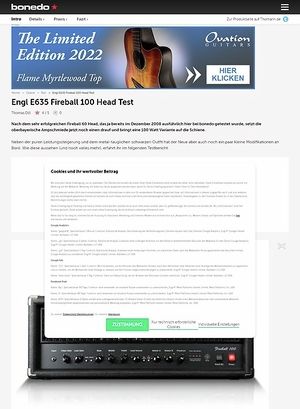 Bonedo.de Engl E635 Fireball 100 Head Bonedo.de Engl E635 Fireball 100 Head