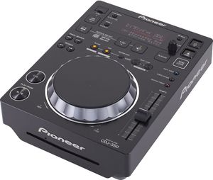 Der CDJ-350 von Pioneer spielt MP3, AAC, WAV, AIFF, USB (Flashspeicher, Festplatten etc.)