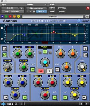 7-Band EQ der Firma Sonnox auf UAD Basis