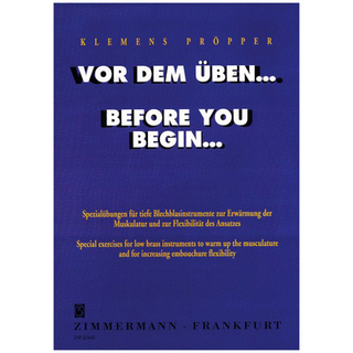 Zimmermann Verlag Pröpper Before You Begin...