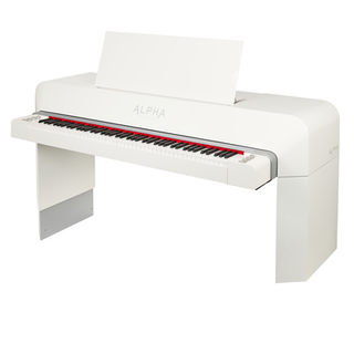 Alpha Studio Piano white polished