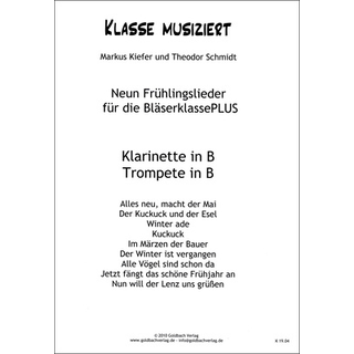 Goldbach Verlag Frühlingslieder Clarinet/Trump