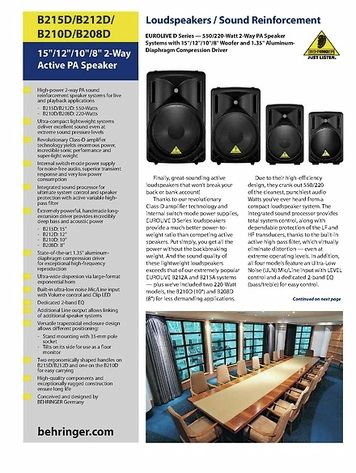 Behringer B315D EUROLIVE - Enceinte Amplifiée - Foto 6