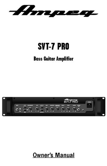 Ampeg SVT-7PRO Bass Head – Thomann UK