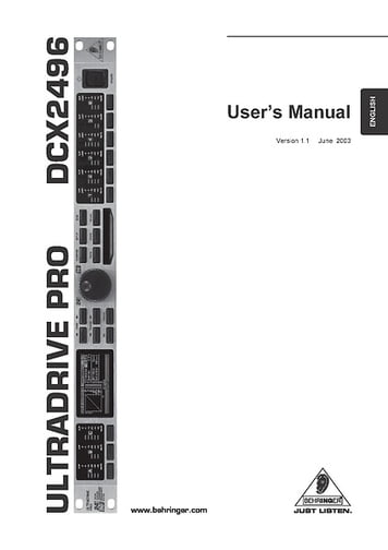 Behringer dcx2496 software download