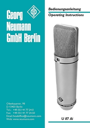 Neumann U87 Ai – Thomann United States