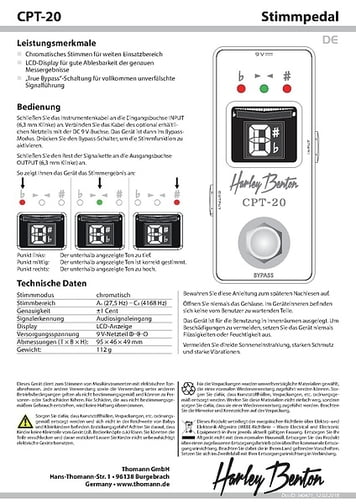 Chromatisches Boden-Stimmgerät RockTuner PT 2 Pedaltuner Black
