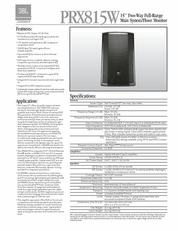 jbl prx815 specs