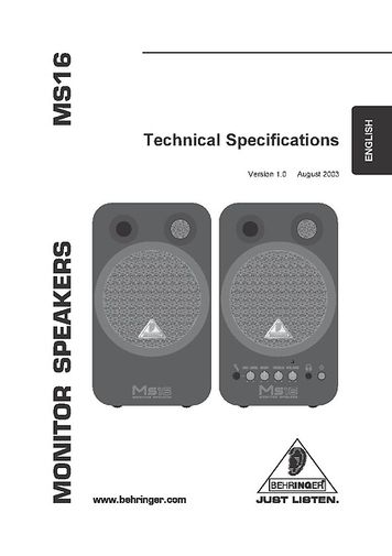 behringer ms16 specs