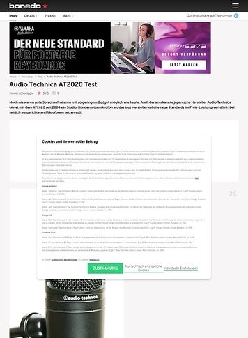 Bonedo.de Audio Technica AT2020 Bonedo.de Audio Technica AT2020