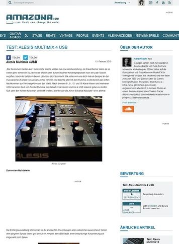 Amazona.de Test: Alesis Multimix 4 USB Amazona.de Test: Alesis Multimix 4 USB
