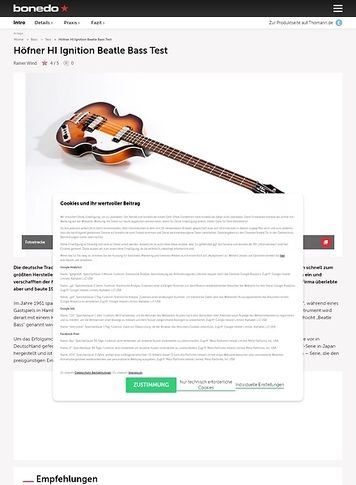Bonedo.de Höfner HI Ignition Beatle Bass Bonedo.de Höfner HI Ignition Beatle Bass