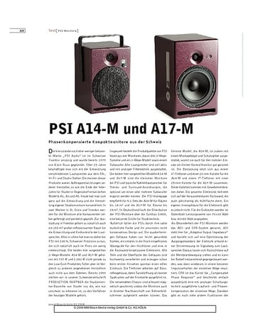 Sound & Recording PSI A14-M und A17-M Sound & Recording PSI A14-M und A17-M