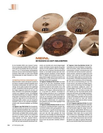 Sticks Meinl Byzance Hi-Hats Neuheiten 2009 Sticks Meinl Byzance Hi-Hats Neuheiten 2009