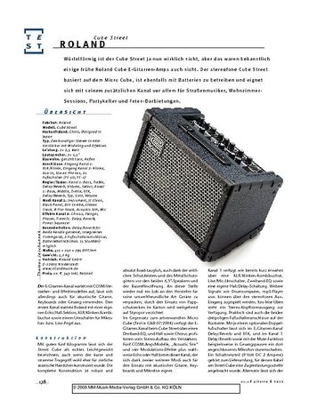 Gitarre & Bass Roland Cube Street, Stereo-Combo-Verstärker Gitarre & Bass Roland Cube Street, Stereo-Combo-Verstärker