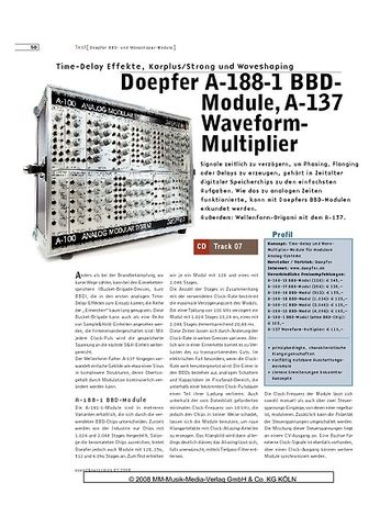 Sound & Recording Doepfer A-188-1 BBDModule, A-137 Waveform Multiplier Sound & Recording Doepfer A-188-1 BBDModule, A-137 Waveform Multiplier