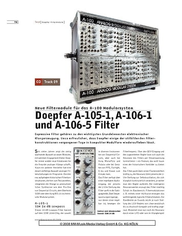 Sound & Recording Doepfer A-105-1, A-106-1 und A-106-05 Filter Sound & Recording Doepfer A-105-1, A-106-1 und A-106-05 Filter