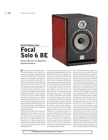 Sound & Recording Focal Solo 6 BE Sound & Recording Focal Solo 6 BE