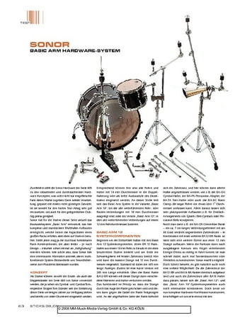 Sticks Sonor Basic Arm Hardware System Sticks Sonor Basic Arm Hardware System