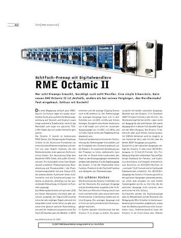 Sound & Recording RME Octamic II Sound & Recording RME Octamic II