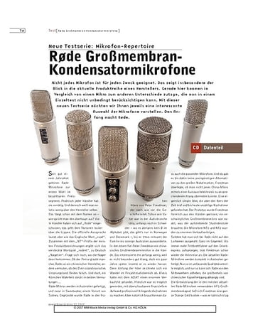 Sound & Recording Rode Großmembran-Kondensatormikrofone Sound & Recording Rode Großmembran-Kondensatormikrofone