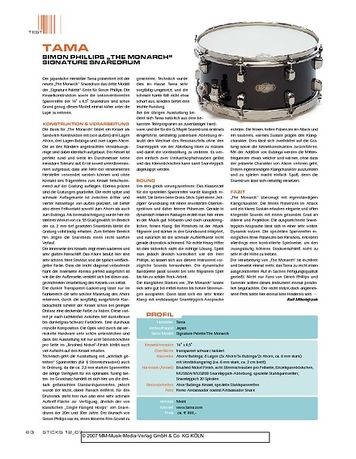Sticks "Tama Simon Phillips ""The Monarch"" Signature Snaredrum" Sticks "Tama Simon Phillips ""The Monarch"" Signature Snaredrum"