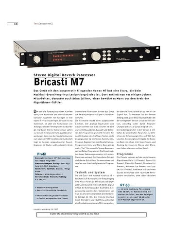 Sound & Recording Bricasti M7 Sound & Recording Bricasti M7