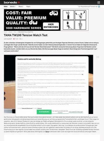 Bonedo.de Tama TW100 Tension Watch Bonedo.de Tama TW100 Tension Watch