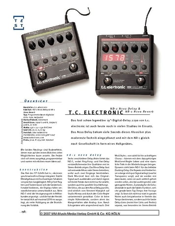 Gitarre & Bass t.c. electronic ND-1 Nova Delay & NR-1 Nova Reverb, FX-Pedale Gitarre & Bass t.c. electronic ND-1 Nova Delay & NR-1 Nova Reverb, FX-Pedale