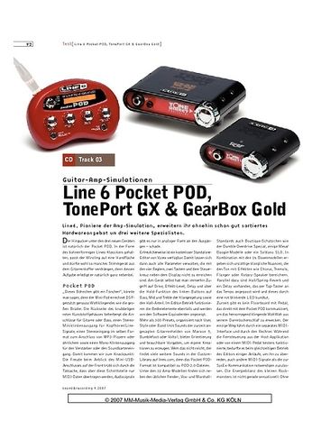 Sound & Recording Line 6 Pocket POD, TonePort GX & GearBox Gold Sound & Recording Line 6 Pocket POD, TonePort GX & GearBox Gold