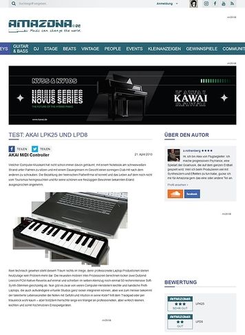 Amazona.de Test: Akai LPK25 und LPD8 Amazona.de Test: Akai LPK25 und LPD8