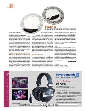 Sticks Remo Powersonic Bassdrum-Felle Sticks Remo Powersonic Bassdrum-Felle