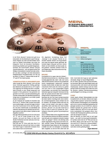 Sticks Meinl Byzance Brilliant Cymbals Sticks Meinl Byzance Brilliant Cymbals