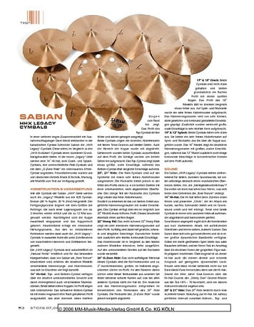 Sticks Sabian HHX Legacy Cymbals Sticks Sabian HHX Legacy Cymbals