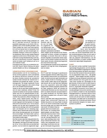 Sticks Sabian Vault Hi-Hat & Vault Ride-Cymbal Sticks Sabian Vault Hi-Hat & Vault Ride-Cymbal