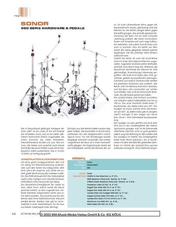 Sticks Sonor Hardware 600 Serie Sticks Sonor Hardware 600 Serie