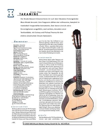 Gitarre & Bass Takamine Hirade TH90, Konzertgitarre mit Pickup-System Gitarre & Bass Takamine Hirade TH90, Konzertgitarre mit Pickup-System