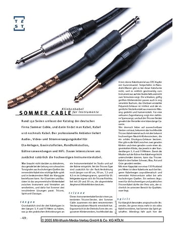 Gitarre & Bass Sommer Cable, Klinkenkabel für Instrumente Gitarre & Bass Sommer Cable, Klinkenkabel für Instrumente