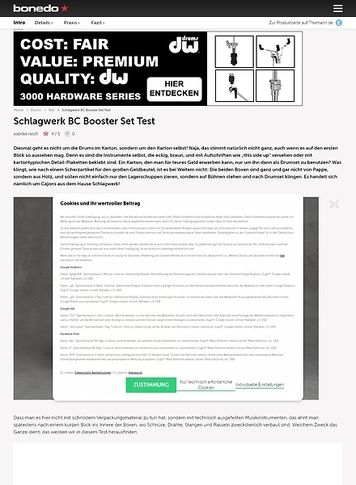 Bonedo.de Schlagwerk BC Booster Set Bonedo.de Schlagwerk BC Booster Set