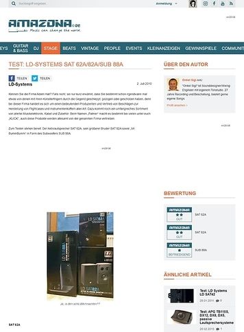 Amazona.de Test: LD-Systems Sat 62A/82A/Sub 88A Amazona.de Test: LD-Systems Sat 62A/82A/Sub 88A