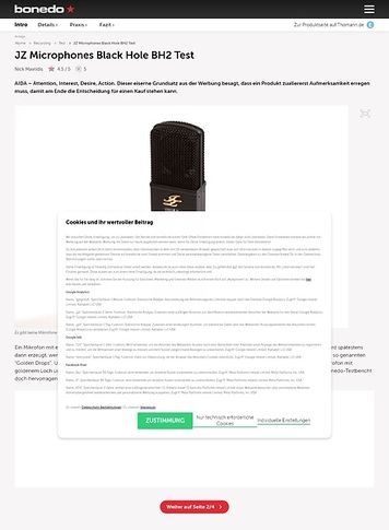Bonedo.de JZ Microphones Black Hole BH2 Bonedo.de JZ Microphones Black Hole BH2